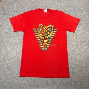 Vintage 1995 Hanes Arizona Native American Graphic T-Shirt Red Medium Single Sti